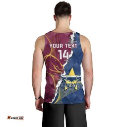 Custom Cowboys And Broncos Rugby Men Tank Top Dynamic Style