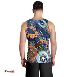 Custom NAIDOC Week 2024 Adelaide Crows Men Tank Top Australia Aboriginal Dot Painting