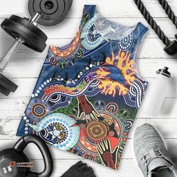 Custom NAIDOC Week 2024 Adelaide Crows Men Tank Top Australia Aboriginal Dot Painting