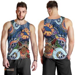 Custom NAIDOC Week 2024 Adelaide Crows Men Tank Top Australia Aboriginal Dot Painting