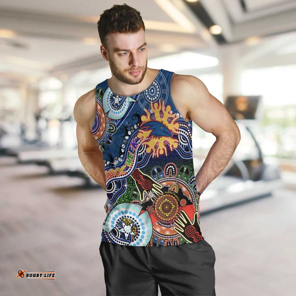 Custom NAIDOC Week 2024 Adelaide Crows Men Tank Top Australia Aboriginal Dot Painting