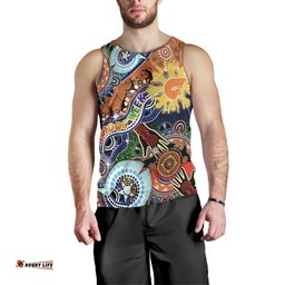 Custom NAIDOC Week 2024 GWS Giants Men Tank Top Australia Aboriginal Dot Painting