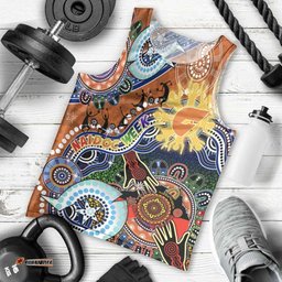 Custom NAIDOC Week 2024 GWS Giants Men Tank Top Australia Aboriginal Dot Painting
