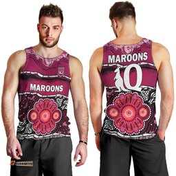 Maroons Rugby Men Tank Top Aboriginal Queensland State of Origin