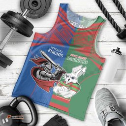 Custom Knights and Rabbitohs Mascot Together Men Tank Top