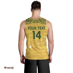 Custom Australia Matildas Men Tank Top National Color Indigenous Art