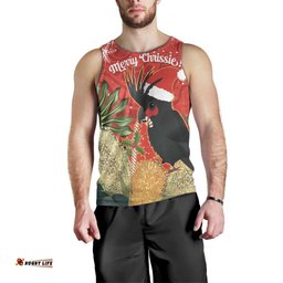 Personalised Palm Cockatoo Australia Christmas Men Tank Top Merry Chrissie - Banksia Flowers
