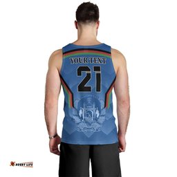 Custom Afghanistan Cricket Men Tank Top Afghan Coat Of Arm with Special Flag