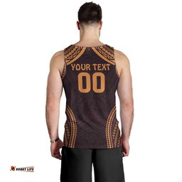 Custom Broncos Rugby Men Tank Top With Polynesian Style