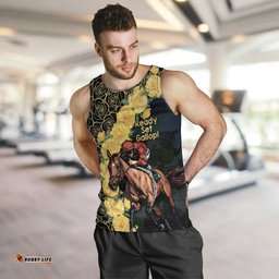 Melbourne Horse Racing Men Tank Top Yellow Roses - Ready Set Gallop!