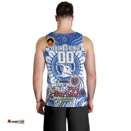 Custom North Melbourne Kangaroos NAIDOC Week 2024 Men Tank Top Mascot Football