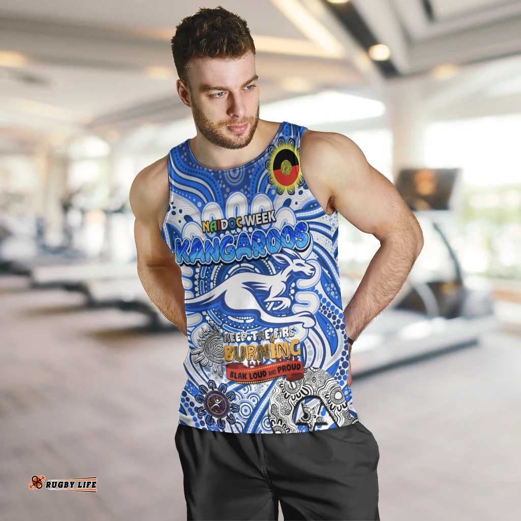 Custom North Melbourne Kangaroos NAIDOC Week 2024 Men Tank Top Mascot Football