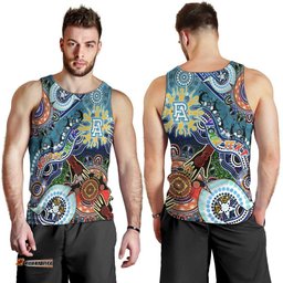Custom NAIDOC Week 2024 Port Adelaide Power Men Tank Top Australia Aboriginal Dot Painting