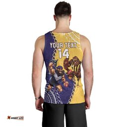 Custom Dockers And Hawks Football Men Tank Top Aboriginal Mix Polynesian Pattern