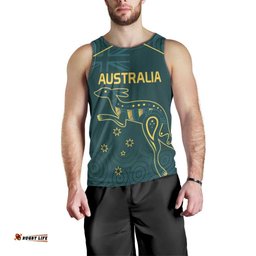 Custom Australia Rugby Men Tank Top Proud of Aussie Kangaroo