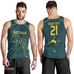 Custom Australia Rugby Men Tank Top Proud of Aussie Kangaroo