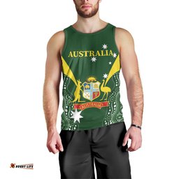 Custom Australia Cricket Men Tank Top 2024 World Cup Go Aussie - Green Version