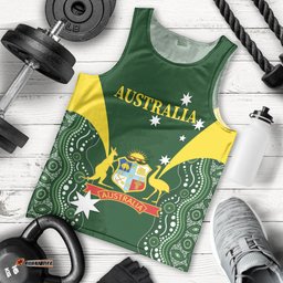 Custom Australia Cricket Men Tank Top 2024 World Cup Go Aussie - Green Version