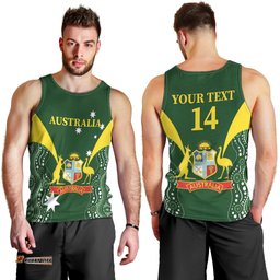 Custom Australia Cricket Men Tank Top 2024 World Cup Go Aussie - Green Version
