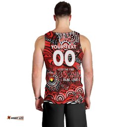 Custom NAIDOC Week 2024 Bombers Men Tank Top Aboriginal Animals Keep The Fire Burning