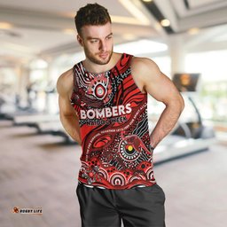 Custom NAIDOC Week 2024 Bombers Men Tank Top Aboriginal Animals Keep The Fire Burning
