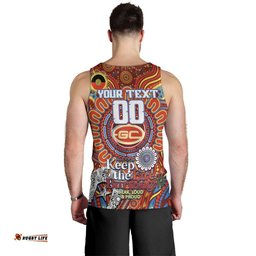 Custom Gold Coast Suns NAIDOC Week 2024 Men Tank Top Mascot Football