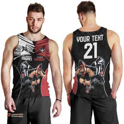 Custom Essendon and Collingwood Men Tank Top Together Sporty Style