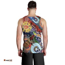 Custom NAIDOC Week 2024 Gold Coast Suns Men Tank Top Australia Aboriginal Dot Painting