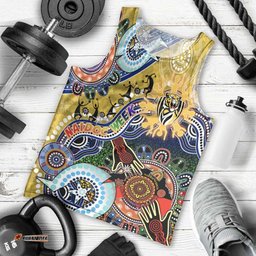 Custom NAIDOC Week 2024 Richmond Tiger Men Tank Top Australia Aboriginal Dot Painting
