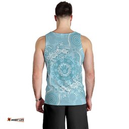 Blue Australia Lizard With Aboriginal Art Men Tank Top