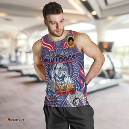 Custom Western Bulldogs NAIDOC Week 2024 Men Tank Top Mascot Football