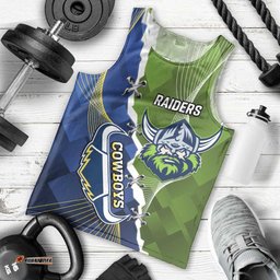 Personalised Cowboys And Raiders Rugby Men Tank Top Sporty Version
