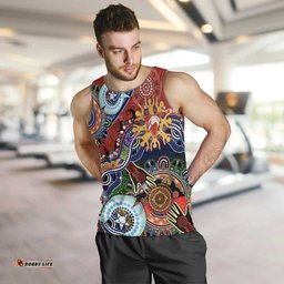Custom NAIDOC Week 2024 Sydney Swans Men Tank Top Australia Aboriginal Dot Painting