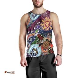 Custom NAIDOC Week 2024 Brisbane Lions Men Tank Top Australia Aboriginal Dot Painting