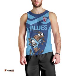 Custom New South Wales Rugby Men Tank Top Blues Cockroach Origin Sporty