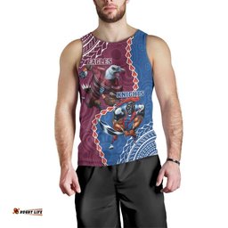 Personalised Eagles And Knights Rugby Men Tank Top Aboriginal Mix Polynesian Pattern