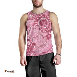 Australia Indigenous Men Tank Top Breast Cancer Pink Aboriginal Butterfly
