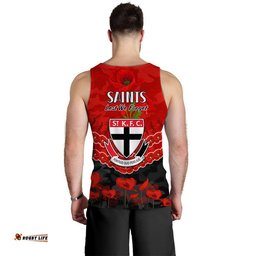 St Kilda Saints Football ANZAC Men Tank Top Lest We Forget