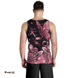 Think Pink Butterfly Ribbon Aboriginal Art Men Tank Top