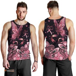 Think Pink Butterfly Ribbon Aboriginal Art Men Tank Top