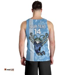 Custom NSW Blues Rugby Men Tank Top Cockroaches Polynesian Pattern Tropical Vibes