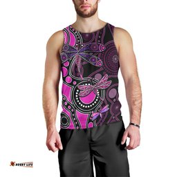 Aboriginal Dragonfly Men Tank Top Pink Style