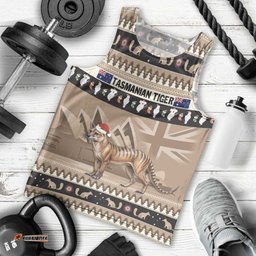 Aussie Tasmanian Tiger Men Tank Top Merry Christmas