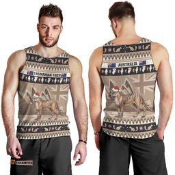 Aussie Tasmanian Tiger Men Tank Top Merry Christmas
