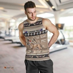Aussie Tasmanian Tiger Men Tank Top Merry Christmas