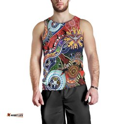 Custom NAIDOC Week 2024 Essendon Bombers Men Tank Top Australia Aboriginal Dot Painting