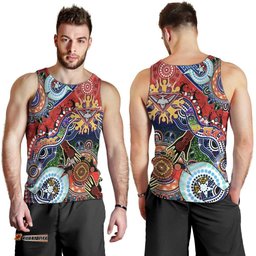 Custom NAIDOC Week 2024 Essendon Bombers Men Tank Top Australia Aboriginal Dot Painting
