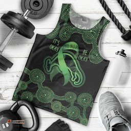 Green Kangaroo Ribbon Aboriginal Personalised Men Tank Top Depression Awareness