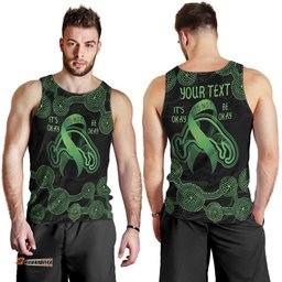 Green Kangaroo Ribbon Aboriginal Personalised Men Tank Top Depression Awareness