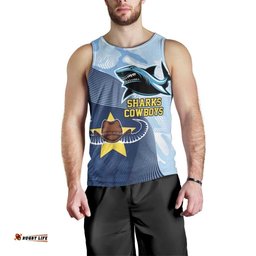 Sharks-Cowboys Rugby Custom Men Tank Top Half Dynamic Style